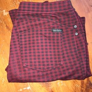 Sanctuary red & black plaid ponte pants